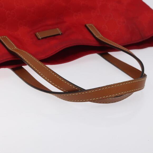 GUCCI GG Canvas Tote Bag Nylon Gold Red - Picture 7 of 12